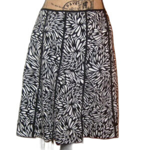 Nine West Black/White Boho Print Size 8 Skirt NWT